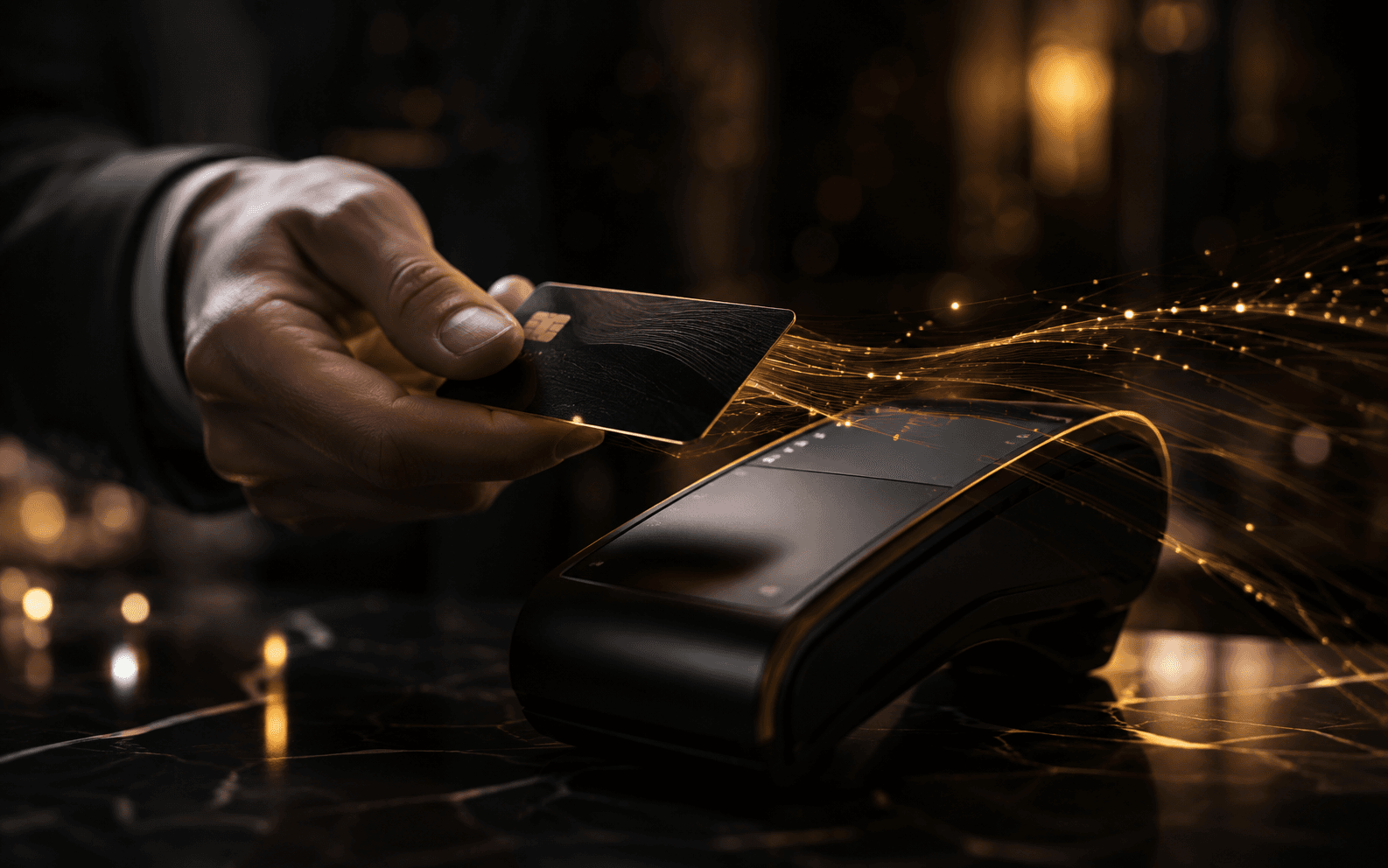 Contactless card payment representing credit card economics
