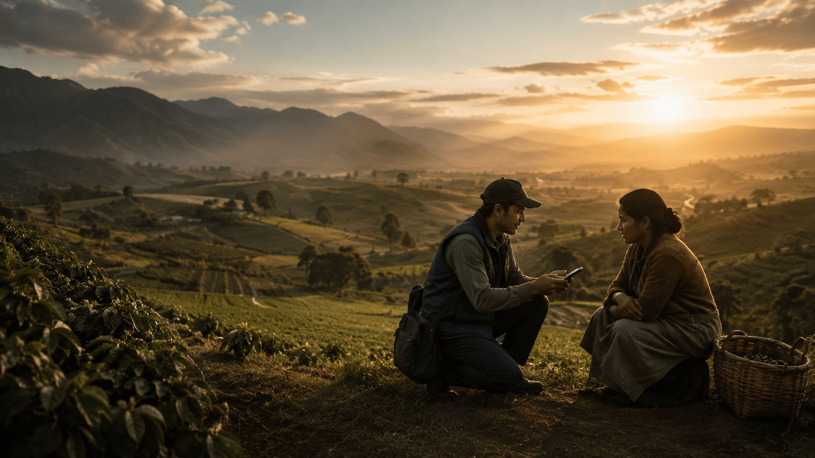 Microcredit advisor and client in a rural productive setting